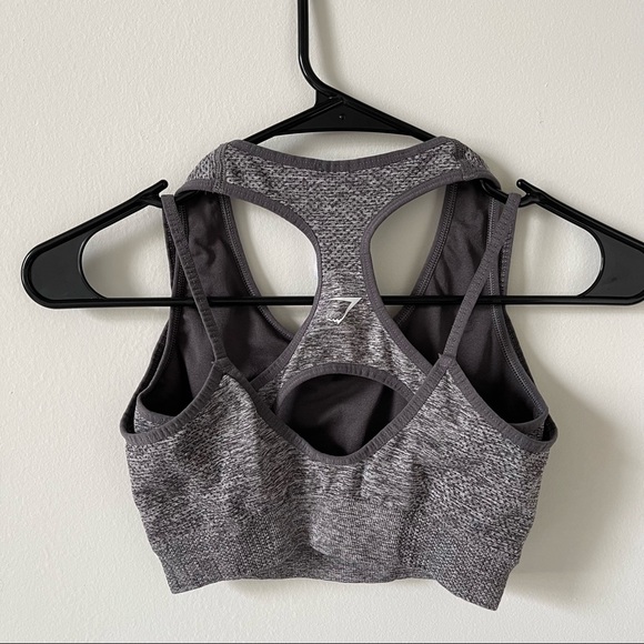 Gymshark Size S Gray Marl Vital Rise Seamless Sports Bra Athletic Workout Gym - Picture 2 of 2